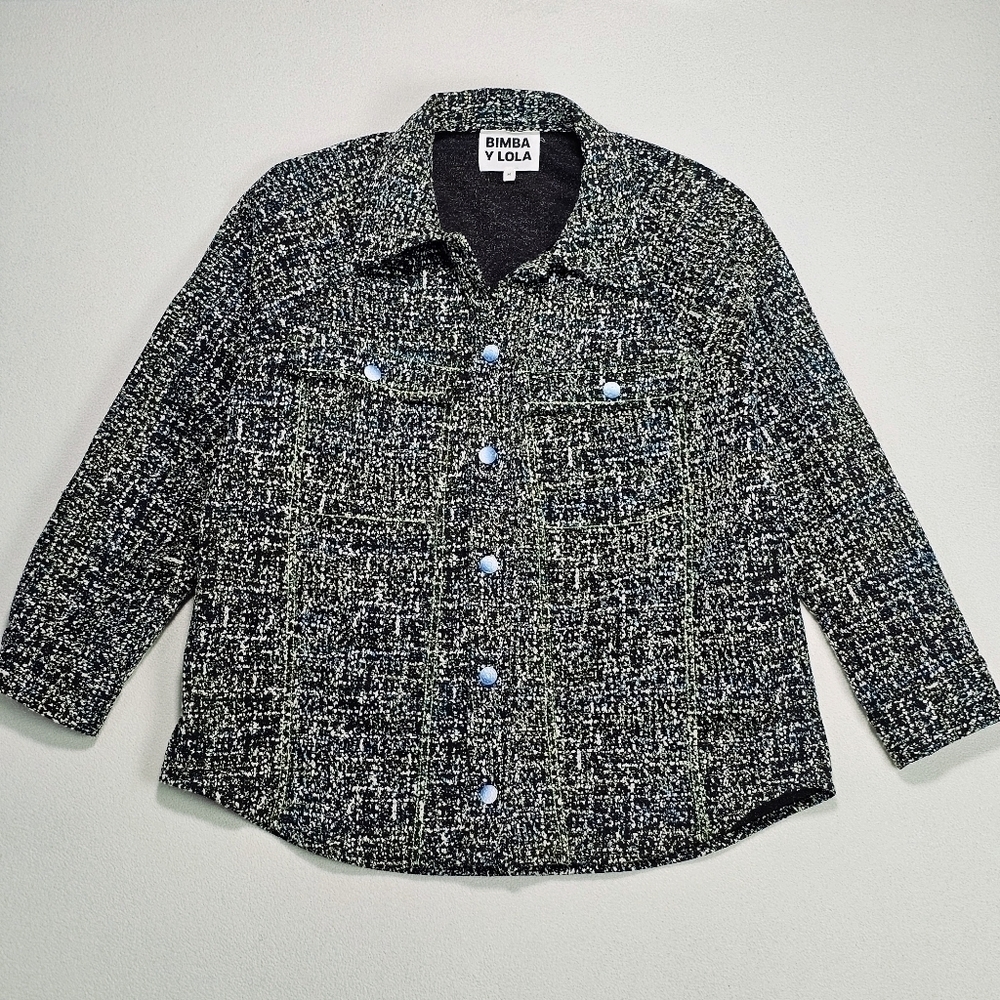 Bimba Y Lola Boxy Button Down Shirt Jacket Size Medium